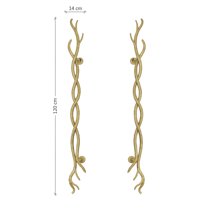 A pair of luxurious golden pull handles inspired by antlers