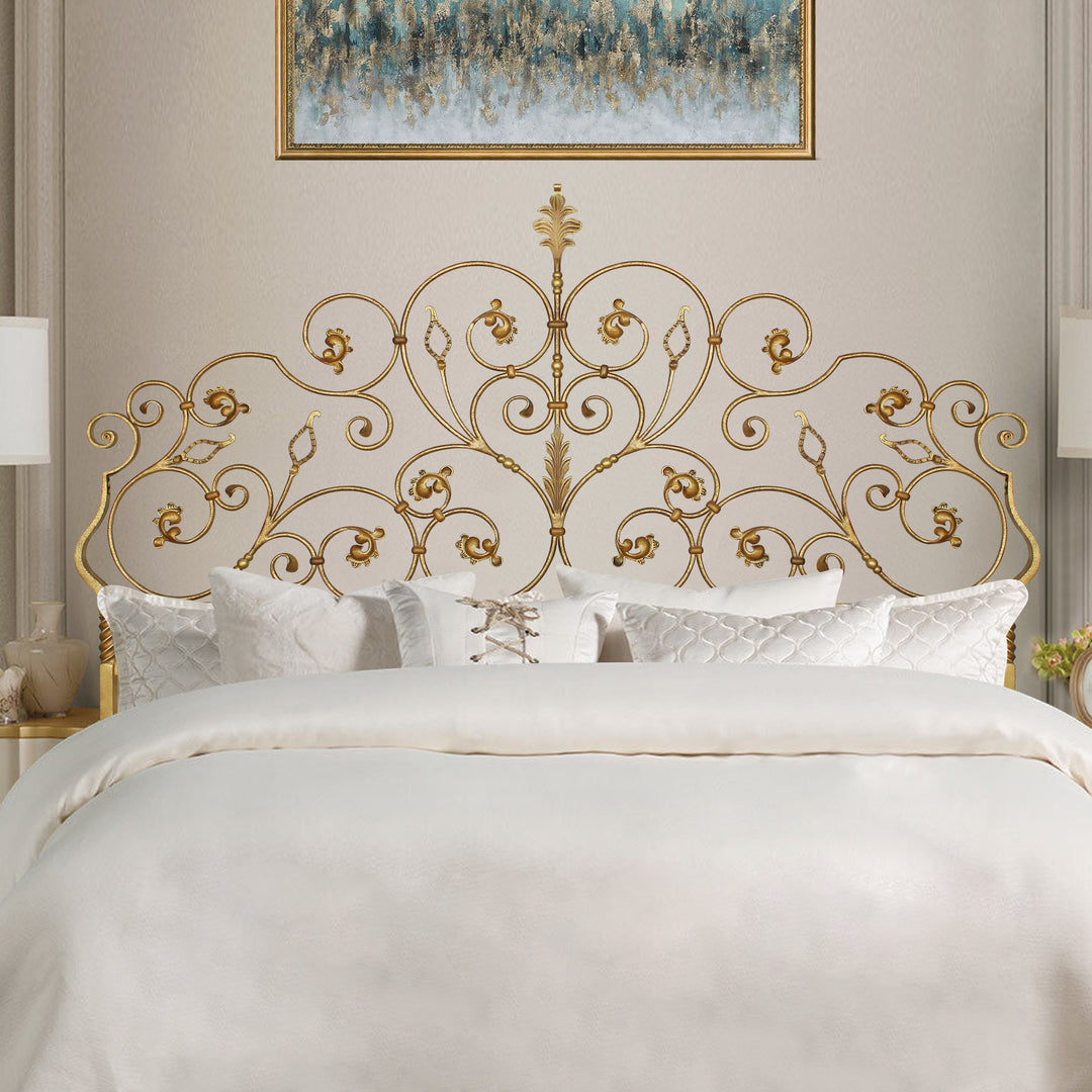 Andrea bed with ornate floral headboard design in King Size by Choufani