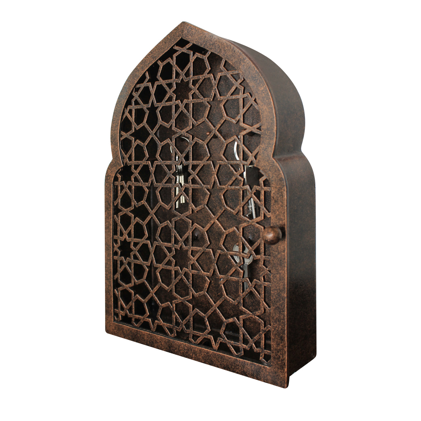 Wall-mounted Amani Islamic Design Key Box in Bronze โ Choufani