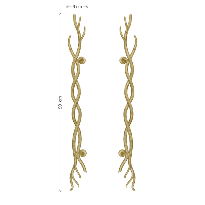 A pair of luxurious golden pull handles inspired by antlers