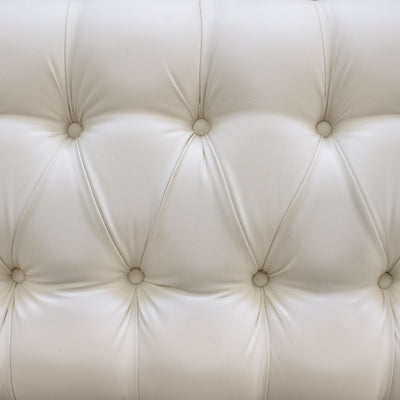 White leather tufted fabric upholstery