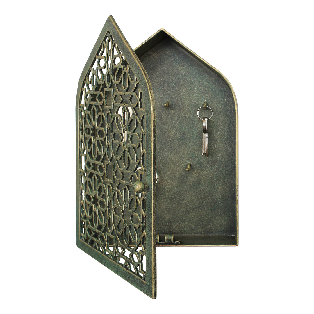Malika Key Box | Ornate Wall Key Cabinet with Lattice Design – Choufani