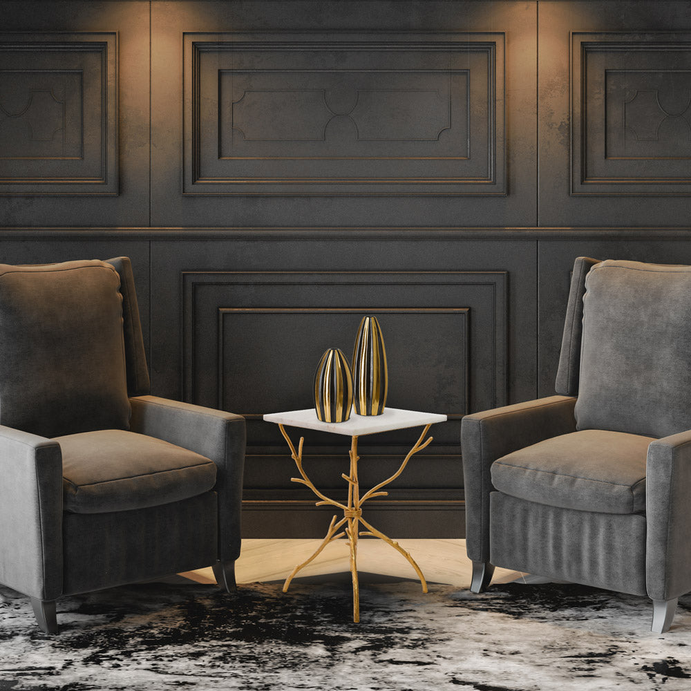 Oro Side Table – Gold Branch Design with Marble Top – Choufani