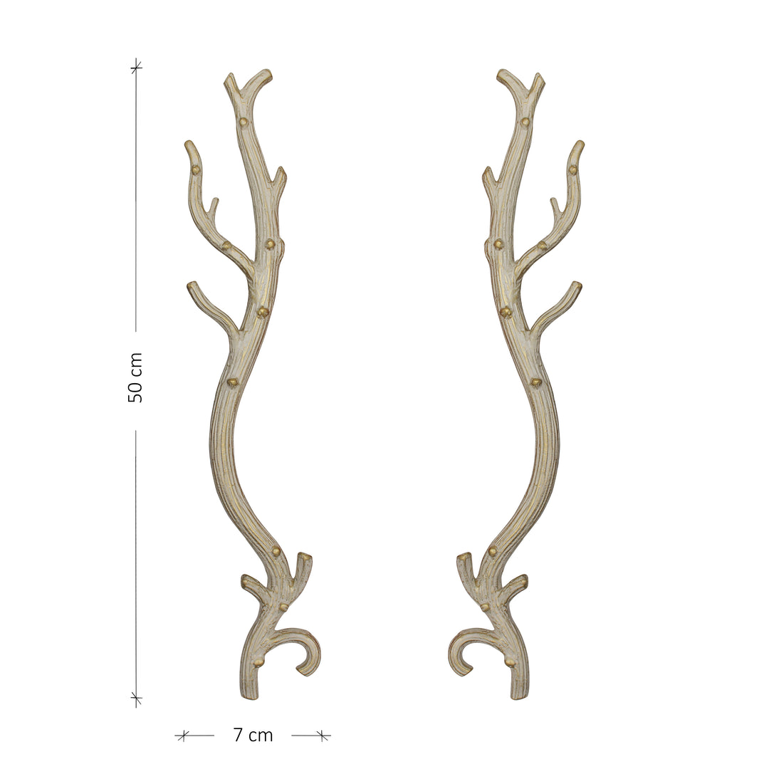 A pair of luxurious antique white pull handles inspired by antlers